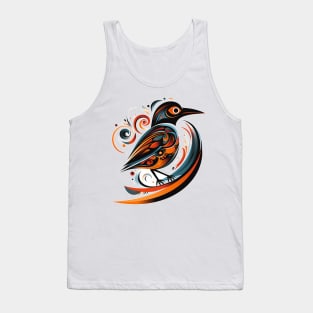 Mesmerizing Orange and Blue Bird Tank Top